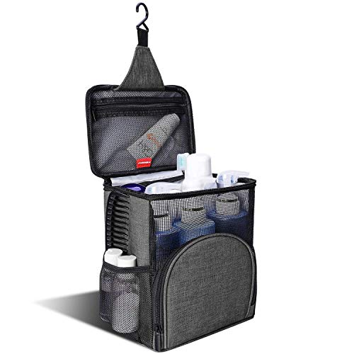 Shower Caddy Tote,Quick Dry Shower Bag Dorm Room E... (Gray | Polyester)
