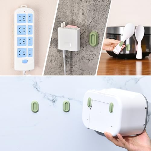 XYOFUN Magnetic Remote Control Holder Wall Mount - 6 Pcs White & Black | No Drill Self-Adhesive Organizer, For Air Conditioner & TV Remotes, Storage Caddy for Televisions Backside