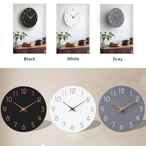 12" Wall Clock Battery Operated Silent Non-Ticking Modern Simple | Analog Kitchen Home Bathroom Living Room Bedroom Office Mordern Simple