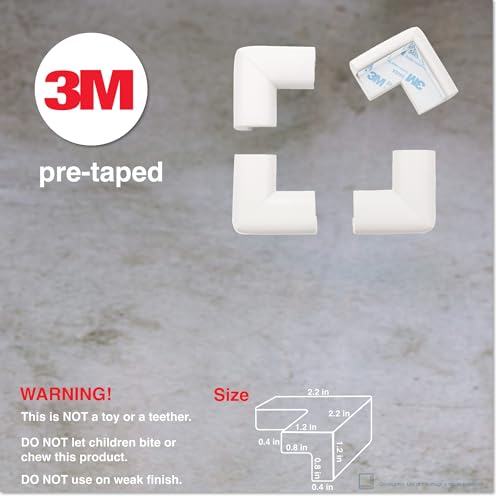 Roving Cove HeftyFit Corner Protector for Baby (16 Large Corners), Heavy-Duty Soft Rubber Foam Furniture Corner Bumper Guards, 3M Adhesive Pre-Taped, Oyster White (Off White)