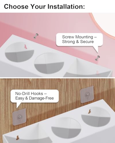 Hair Tool Organizer, Hair Dryer Holder with Heatproof Steel Cups, Acrylic Vanity Organizer for Curling Iron, Flat Iron & Hair Brushes, Perfect for Bathroom (White, Standard)