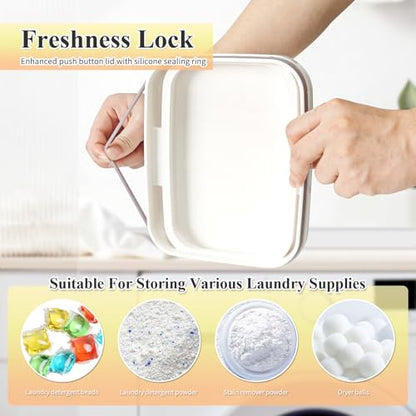 Gute Laundry Pod Holder with Lid - 67oz Sealed Automatic Pop-Up Dispenser, Laundry & Dishwasher Pods for Laundry Room Organization-2L