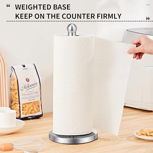 Kaishun Paper Towel Holder Countertop with Weighted Base for Standard Rolls