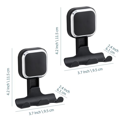 TAILI Suction Cup Razor Holder for Shower Wall 2 Pack, Versatile Suction Cup Hooks for Razor, Towel, Loofah, Squeegee, Cell Phone, Removable Damage-Free Hanging Shower Hook, Shaver Holder, Black