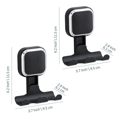TAILI Suction Cup Razor Holder for Shower Wall 2 Pack, Versatile Suction Cup Hooks for Razor, Towel, Loofah, Squeegee, Cell Phone, Removable Damage-Free Hanging Shower Hook, Shaver Holder, Black