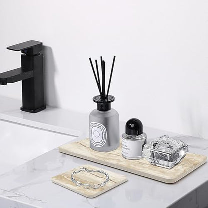 4 Pcs Drying Stone for Kitchen Counter Soap Trays Bathroom Sink Toothbrush | Fast Water Absorbing Stone Tray Hand Soap Dish Quick Dry Mat Sponge Holder Sink Caddy Ceramic Bathroom Tray Diatomite Coaster