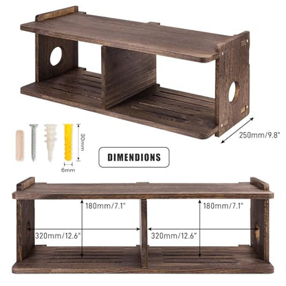 Floating Shelves Projector Shelf Rack PlayStation Wall Mount Holder TV Stand WiFi Router Storage Box Modem Cable Box Cover Hider TV Shelf for Xbox DVD Players Games Consoles TV