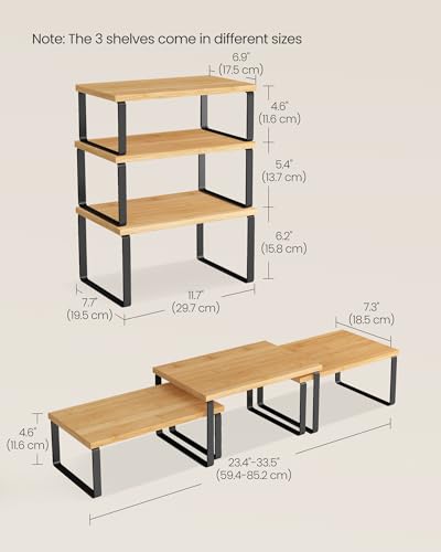 Cabinet Organizer Shelf, Set of 3 Kitchen Counter...