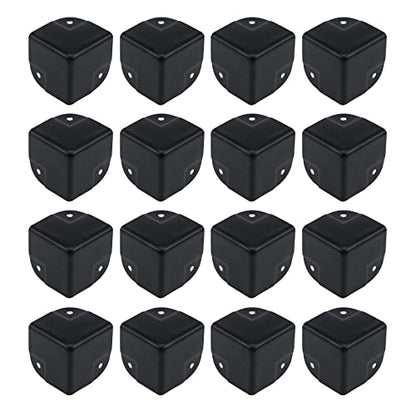 Antrader 16Pcs 1.57in Metal Corner Protectors for Box Cabinet Reinforcement | 40×40×40mm Anti-Collision Box Edge Guards, 3-Way Cabinet Speaker Corner Protectors