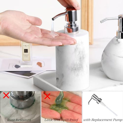 Luxspire Soap Dispenser, Cylinder-Shaped Soap Bottles, Gravel White, 1pack | 320ml Premium resin, modern cylindrical design easy clean pump, multi-purpose liquid storage