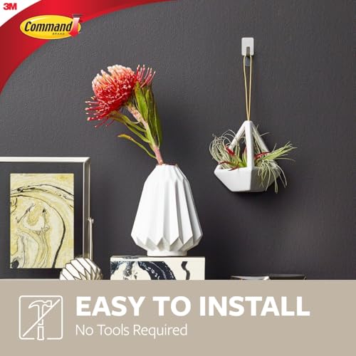 Command Small Stainless Steel Hooks, 8 Hooks, 10 Strips | Damage-Free Hanging with Adhesive, Heavy Duty Hanging Great for Home and Room Decor, Holds up to 0.5 lb