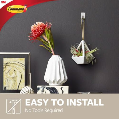 Command Small Stainless Steel Hooks, 8 Hooks, 10 Strips | Damage-Free Hanging with Adhesive, Heavy Duty Hanging Great for Home and Room Decor, Holds up to 0.5 lb