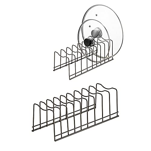 Pot Lid Holder Organizer, Kitchen Countertop Stora... (Satin Nickel)