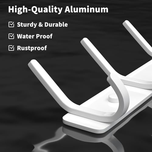 Coat Rack Wall Mount Hooks - 15 Inch White Metal 6-Hook Rack(2 Pack) | Modern Kids Room, Entryway & Bathroom Hanger for Towels, Coats, Purses, Bags
