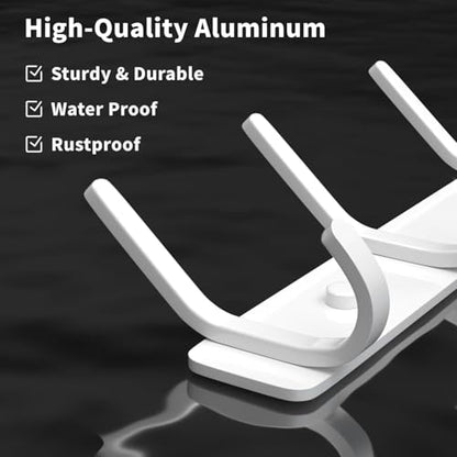 Coat Rack Wall Mount Hooks - 15 Inch White Metal 6-Hook Rack(2 Pack) | Modern Kids Room, Entryway & Bathroom Hanger for Towels, Coats, Purses, Bags