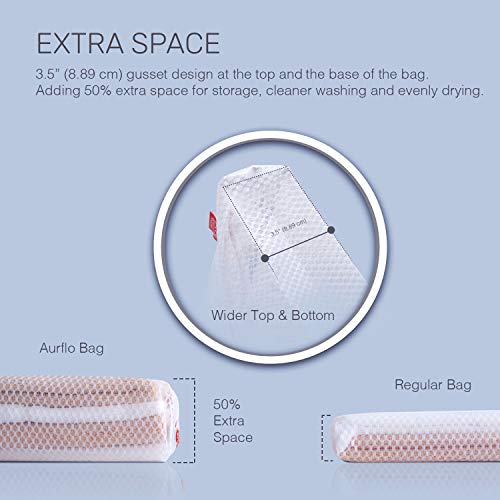 Mesh Laundry Bags for Delicates – 3 Medium Durable Net with Anti Rust Zipper, Hanging Loop-Garment Safe Wash Bags and Organizer for Washing Machine, Lingerie, Socks, Bra, Underwear, Baby Items, Travel