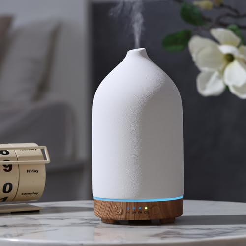 200ML Ceramic Essential Oil Diffuser for Home, Sto... (Wood)