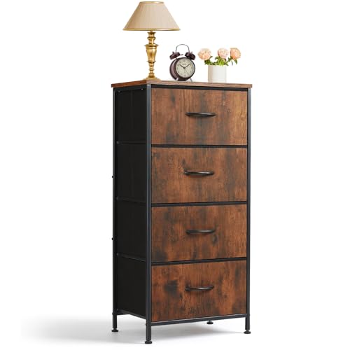 4 Drawers Dresser for Bedroom Fabric Storage Tower... (Brown)