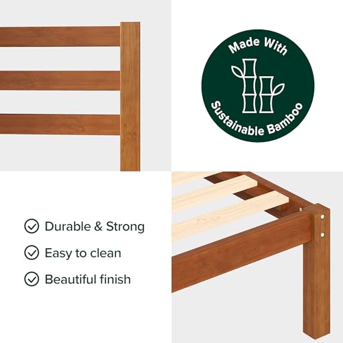 Zinus Leah Bamboo Platform Bed Frame with Headboard, Easy Assembly, Queen