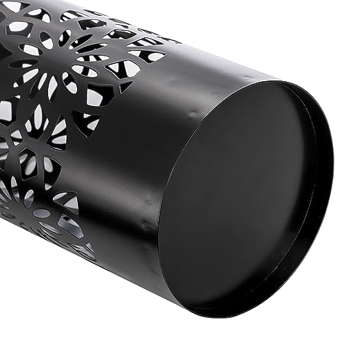 Bekith Metal Umbrella Holder, Free Standing Umbrella Stand for Entryway, Canes Walking Sticks Holder for Home, Office, 6.7" x 6.7" x 16.5", Round, Black