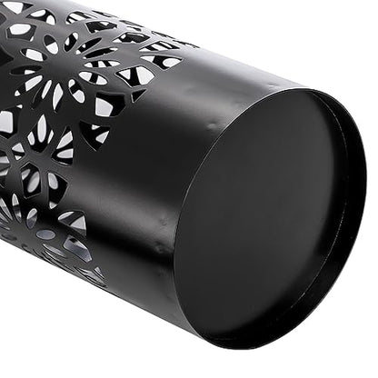 Bekith Metal Umbrella Holder, Free Standing Umbrella Stand for Entryway, Canes Walking Sticks Holder for Home, Office, 6.7" x 6.7" x 16.5", Round, Black