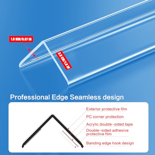 2PCS Clear Self-Adhesive Wall Corner Protectors，Corner Guards & Edge Protector for Wall Door Frame Cabinet Baseboard & Door, Table, Stair (31.5" X 1.18")