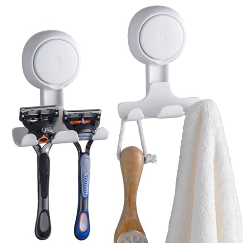 Suction Cup Razor Holder in Shower 2 Pack, Towel,... (Plastic)