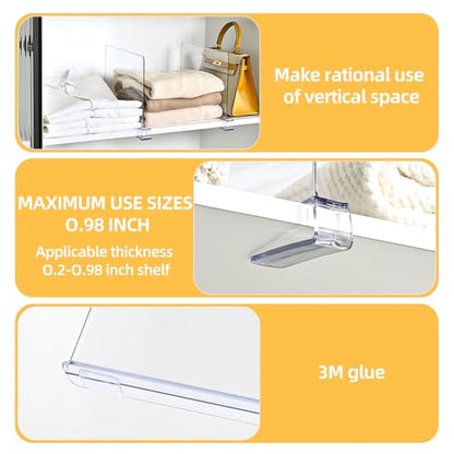 Shelf Dividers，Vertical Purse Organizer for Closet，Thickened and Sturdy Shelf Organizer for Sweater, Shirts, Handbags,8" Tall x 11" (6 Pcs)