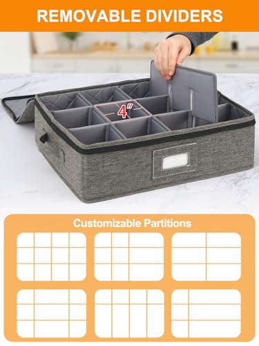 China Storage Containers 5-Piece Hard Shell Dinnerware Set Moving Boxes | Hard shell sides and bottom, quilted and stackable plate & dish protectors, plus adjustable mug and cup storage for moving