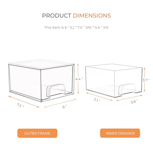 2 Pack Laundry Room Organization Storage Drawers with Labels, Clear Stackable Dryer Sheet Holder and Pod Containers, Detergent Dispenser for Laundry Room Organizing and Decor