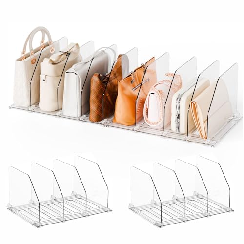 2 Pack Acrylic Purse Organizer for Closet,Adjustab... (Clear | Acrylic)