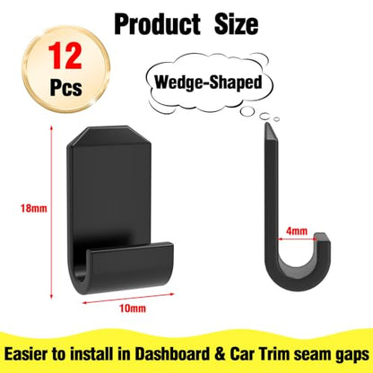 12 Pcs Car Trim Cable Clips, Car Cable Management Wire Organizer Cord-B(02) | Neatly Organize Cables for Vehicle Interior, Easy Installation, Ideal for Phone Chargers, Dash Cams and More