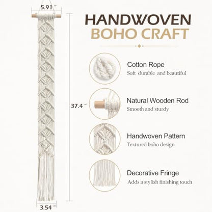 Besoamo Macrame Sunglasses Holder for Wall, Boho Eyeglasses Organizer Holds Up to 10 Pairs, Handmade Cotton Rope Glasses Rack, Hanging Eyewear Display Storage for Home, Bedroom, Entryway, Closet