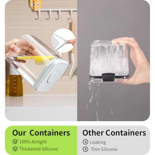 Food Storage Containers with Lids,2.9Qt 2Pcs Airtight Pop Food Storage Containers, BPA-Free Stackable Kitchen Pantry Organizers and Storage, One Button Opening Flour and Sugar Container Sets