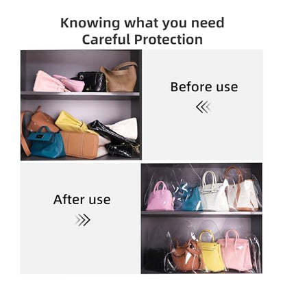 DGAZ Clear Dust Bags for Luxury Handbags | Waterproof Purse Storage Bag,Lightweight Handbag Protector