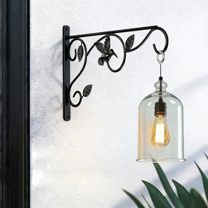 Heavy Duty Plant Hangers for Hanging - 2 Pack Metal Wall Plant Hooks Indoor Outdoor, 12 Inch Rust Resistant Plant Bracket for Bird Feeders, Planters, Lanterns, Wind Chimes - Patio, Garden, Home Decor