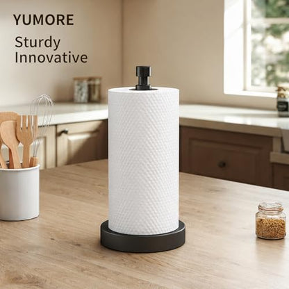 3.9lbs Heavy Duty Paper Towel Holder, Weighted Base, Modern Standing Countertop Stainles Steel Dispenser for Kitchen (Matte Black) | Stainles Steel,Modern Standing Countertop Dispenser for Kitchen,Easy One-Handed Tear