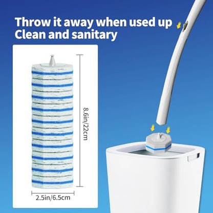 100pc Bulk Toilet Brush Refills - Disposable Toilet Brush Replacement Heads, Pack for Household Cleaning Bathroom cleaners Compatible Heads,washroom mats Cleaning System,Clean Refill Pads.