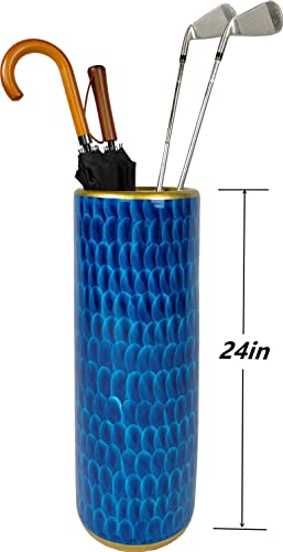 24''H Contemporary Umbrella Stand Umbrella Bucket Umbrella Rack | Umbrella Holder Barrel Floor Vase Modern Style for Canes Walking Sticks for Entryway Porch Indoor