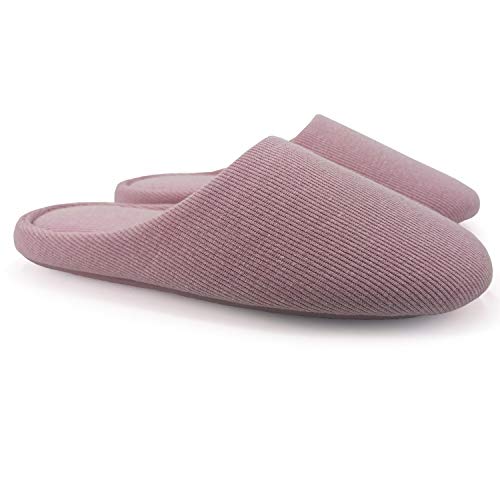 ofoot Women's Non-Slip House Slippers - Lightweight Cotton Memory Foam Indoor Slip-On, Machine Washable & Foldable Travel Design for Home, Yoga, Narrow/Wide Fit Options