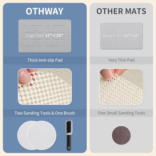 Large Stone Bath Mat, 32"x 20" Diatomaceous Earth Bath Mat for Bathroom Quick Drying Absorbing, Long Non-Slip Diatomite Hard Stone Shower Mat Instant Dry(Light Grey)