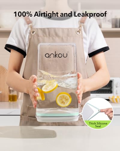 Airtight Food Storage Container with Pop Lid & 130ml Scoop, 4L/4.2qt *4 BPA-Free Cereal, Rice, Flour, Pasta & Snack Container, Stackable & Durable,Kitchen Pantry Organizer