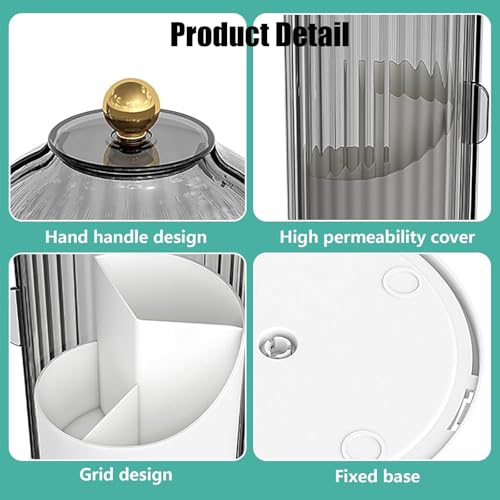 Concealed Toothbrush Holder, Rotating Bathroom Organizer Countertop | Toothbrush and Toothpaste Holders with Cover, Waterproof and Dustproof, 360° Rotating Base, for Bathroom Countertop
