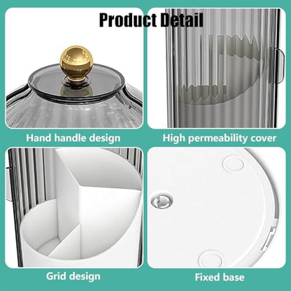 Concealed Toothbrush Holder, Rotating Bathroom Organizer Countertop | Toothbrush and Toothpaste Holders with Cover, Waterproof and Dustproof, 360° Rotating Base, for Bathroom Countertop