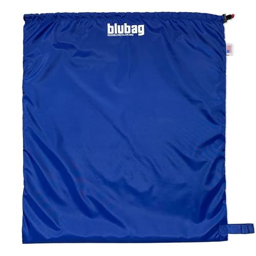 blubag Reusable Recycling Bag, 13-Gal Tall Kitchen, basic edition – Paracord Drawstring, Cinch Hardware, Dump Handle, 1-Pack
