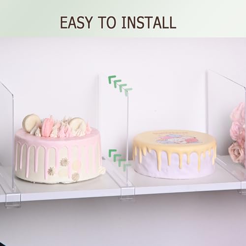 12Pcs Acrylic Shelf Dividers for Closet Organization, Purse Organizer for Closet | Clear Acrylic Shelf Dividers Closet Purse Organizer Closet Dividers for Bedroom, Kitchen, Bathroom, Book Cabinet Separators