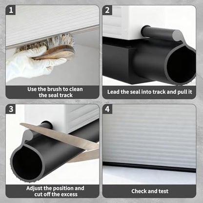 0.19" P Bulb Garage Door Seal Bottom Rubber 20.3 FT for Single Track, Black | Weather Stripping Noise Reduction Weatherproof Replacement Easy DIY Installation for Single Slot Overhead Door Overhead Door