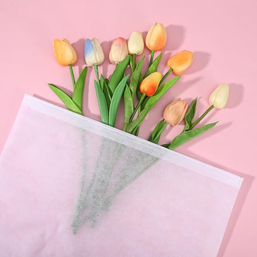 120 Pcs Dust Proof Storage Bags, Breathable Non Woven Fabric Dust Covers with Drawstring for Handbags, Purses, Shoes, and Portable Travel Organizer, 19.7x15.7 Inch, White