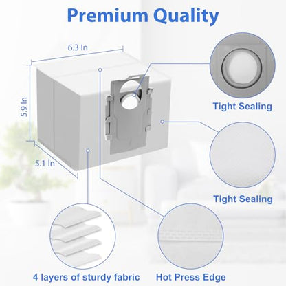 16 Pack Q7 Q5 Q10 S5 Plus Dust Bag for Roborock Q7 M5+, Q10 S5+, Q5 Max+ | Q10 X5+, S8+, S8 Pro Ultra, Q7 Max+/Max, Q8 Max+, S7 Pro Ultra, Q5, Q5+, Q7, S7 MaxV Ultra Robot Vacuum, 3.5L Large Capacity