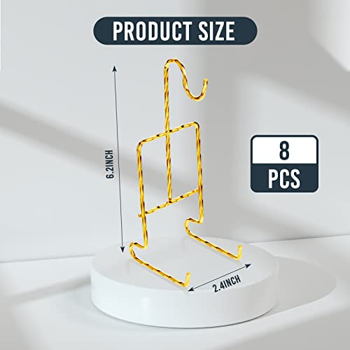 8 Pieces Tea Cup and Saucer Display Holder Rack Me... (Gold | Metal)